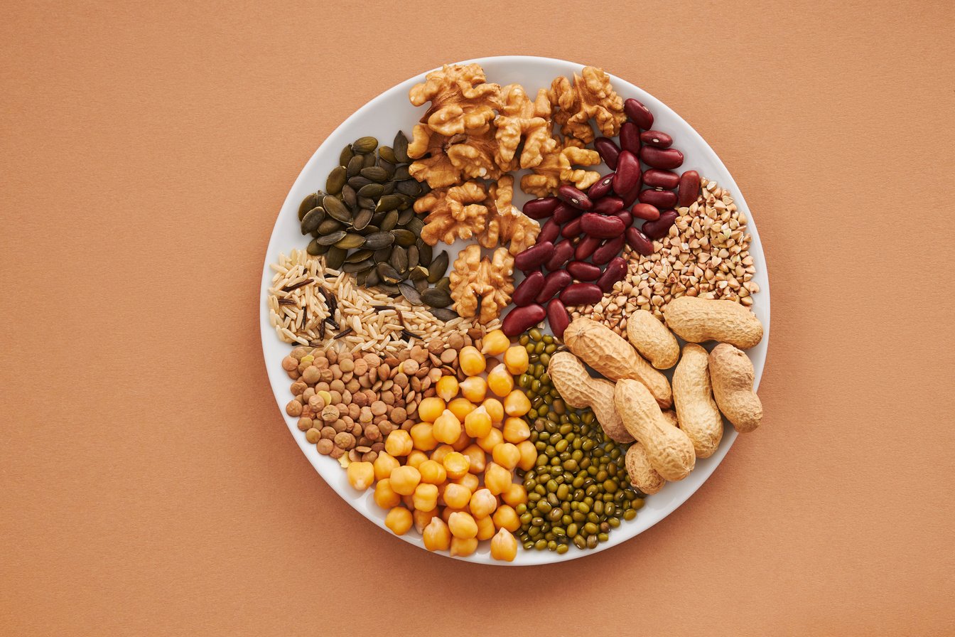 Brown and Yellow Beans on White Ceramic Bowl
